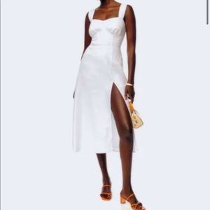 Reformation Seaside Linen Dress in White